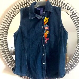 Disney Winnie the poo Ladies Denim Vest .